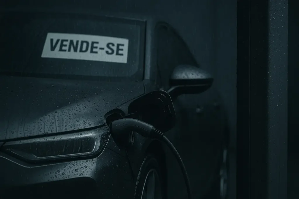 carro elétrico com placa de vende-se